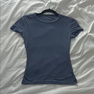 SKIMS Short Sleeve Shapewear Tee in Slate Blue
